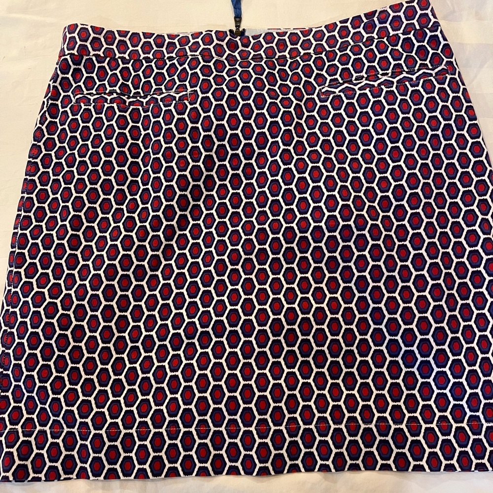 Hatley Red, Navy & White Geometric Pencil Skirt